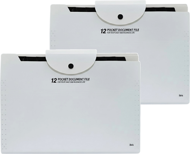 ibis 12格風琴夾, 象牙色, 2個