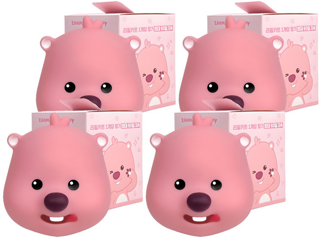 벨르아망 잔망루피 빅페이스 차량용 방향제 군침루피, 4개, 화이트 머스크