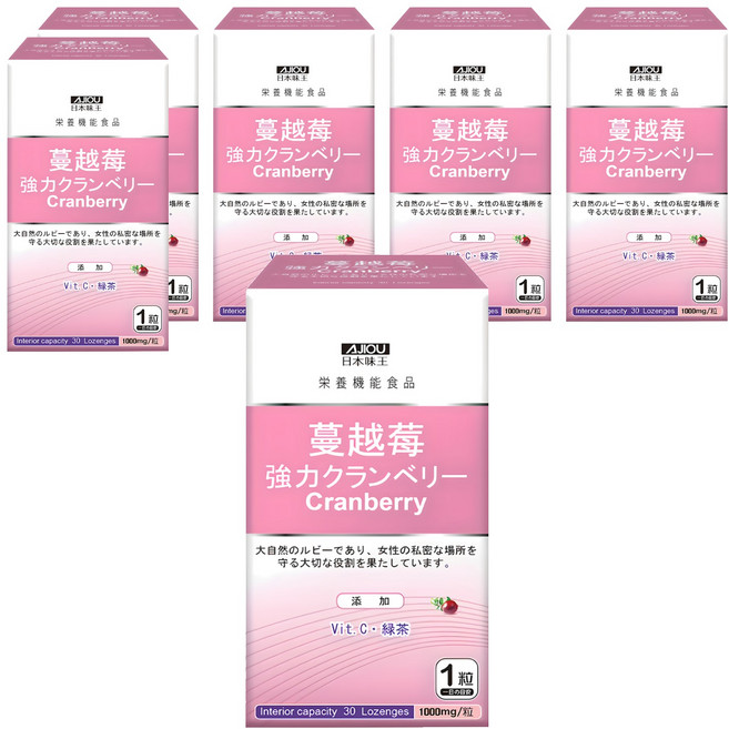 AJIOU 日本味王 強效蔓越莓錠, 1g, 30錠, 6盒