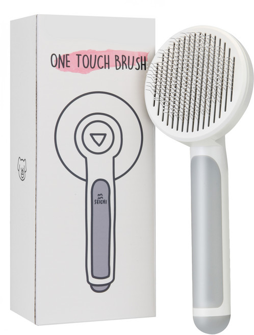 세이치 반려동물 원터치 브러쉬 203 x 82 x 60 mm SIC-201, 그레이, 1개