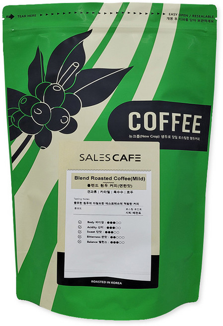 세일즈카페 블렌드 원두커피 연한맛, 홀빈(분쇄안함), 1kg, 1개