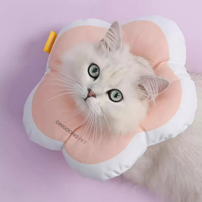 딩동펫 반려동물 데이지 꽃잎 넥카라, 핑크, 1개