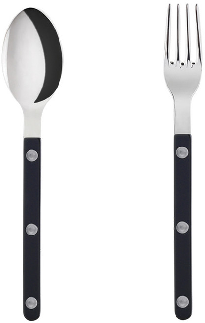 사브르 비스트로 커트러리 세트, 샤이니블랙, 티스푼 + 케이크포크, 1세트