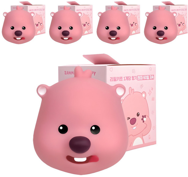 벨르아망 잔망루피 빅페이스 차량용 방향제 군침루피, 5개, 화이트 머스크