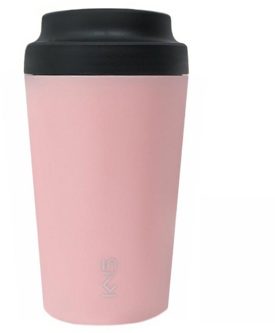 KNS 康納斯 簡約陶瓷內膽保溫隨行杯 8.7 x 8.7 x 16.2cm, 玫瑰粉, 380ml, 1個