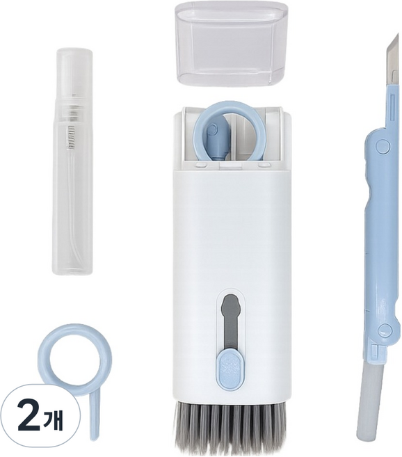 이고다 7in1 만능 에어팟 키보드 컴퓨터 청소 키트, C421 블루, 2개