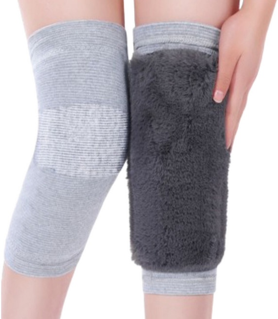 쏠트홍 방한 털 무릎보호대 그레이, 1세트