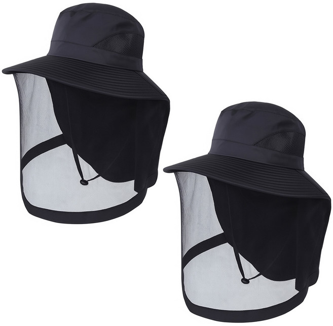 엠피니 얼굴 방충 모자 블랙, 2개
