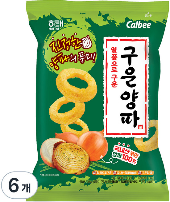 해태제과 구운 양파, 110g, 6개