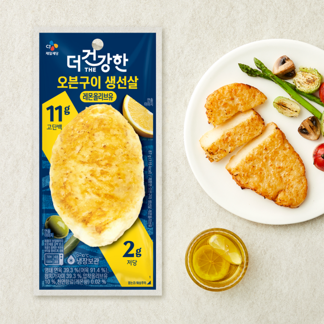 더건강한 고단백 저당 오븐구이 생선살 레몬올리브유, 1개, 87g