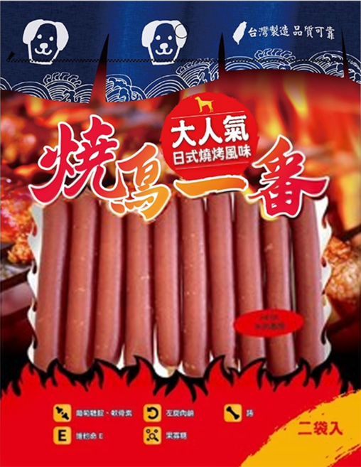 燒鳥一番 犬用零食, 香烤豬肉香腸, 200g, 1包