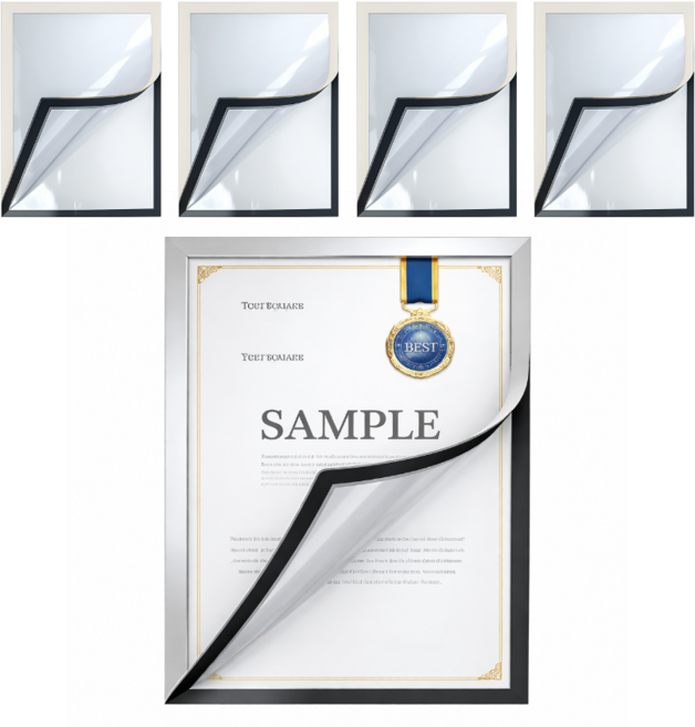 콕템 무타공 접착식 자석 게시판 액자 A4, 5개, 실버