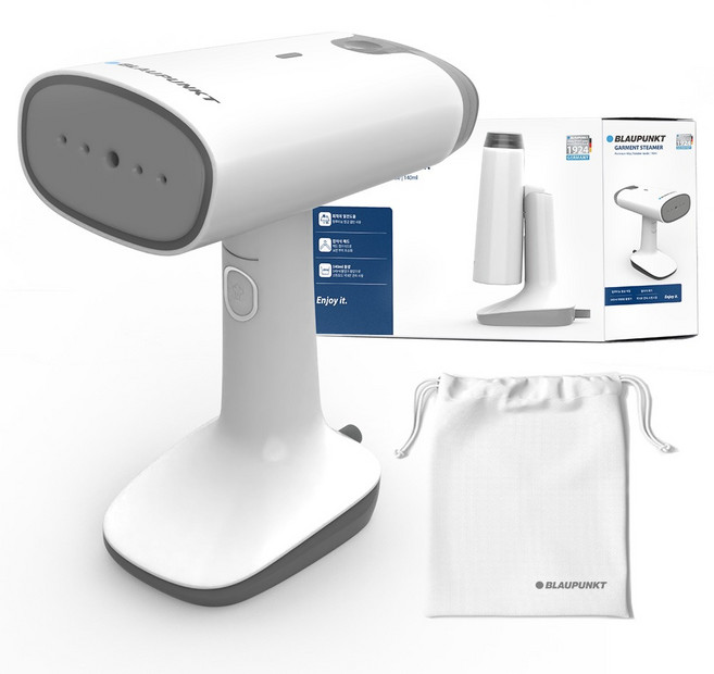 블라우풍트 파워 스팀 접이식 스탠드 핸디형 스팀다리미 + 장갑 + 파우치 세트, BLP-GS1200S, 화이트