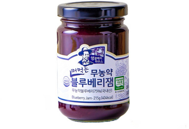 엉클베리하우스 떠먹는 블루베리잼, 215g, 1개