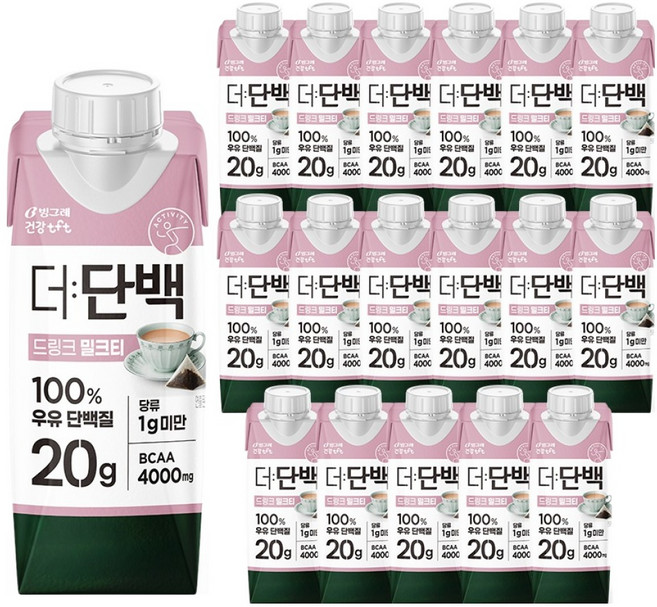 더단백 드링크 밀크티, 250ml, 18개
