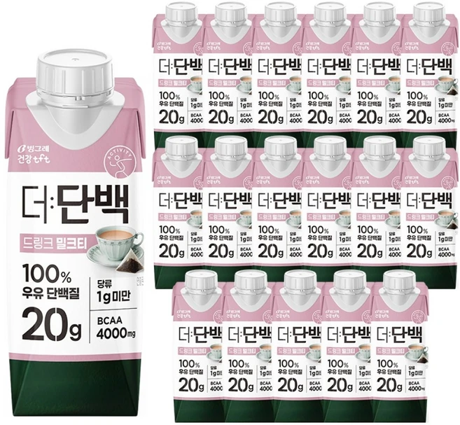 더단백 드링크 밀크티, 250ml, 18개 - 쿠팡