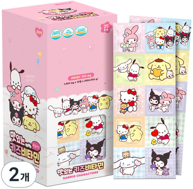 아텍스 산리오캐릭터즈 맛있는 키즈비타민 350g, 250정, 2개