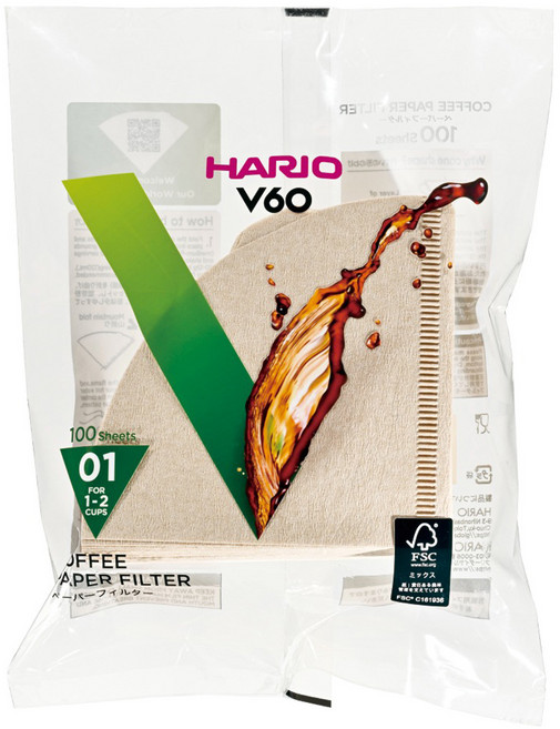 하리오 커피필터 여과지 VCF-01-100M, 100개입, 1개