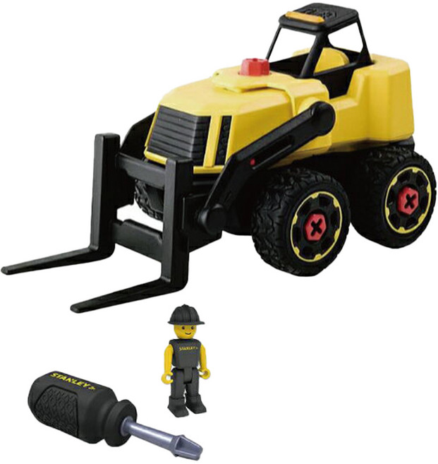 STANLEY Jr. 組裝工程車 - 堆高機 內附十字起子和人偶 STEM玩具, 1個
