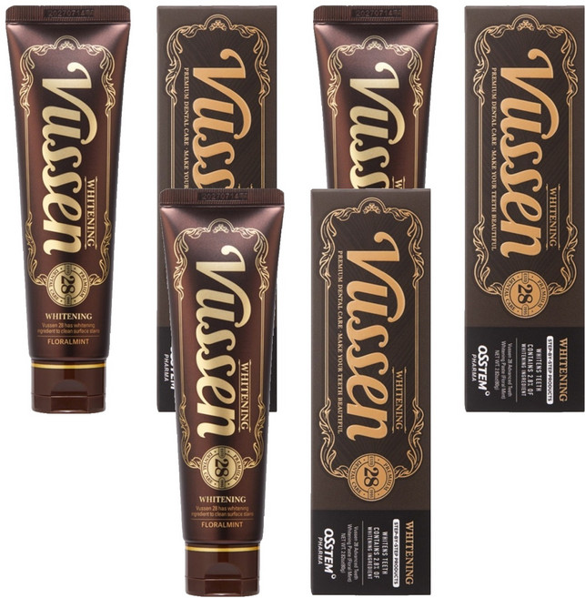 뷰센 28 치아미백제 플로랄민트향, 80g, 3개