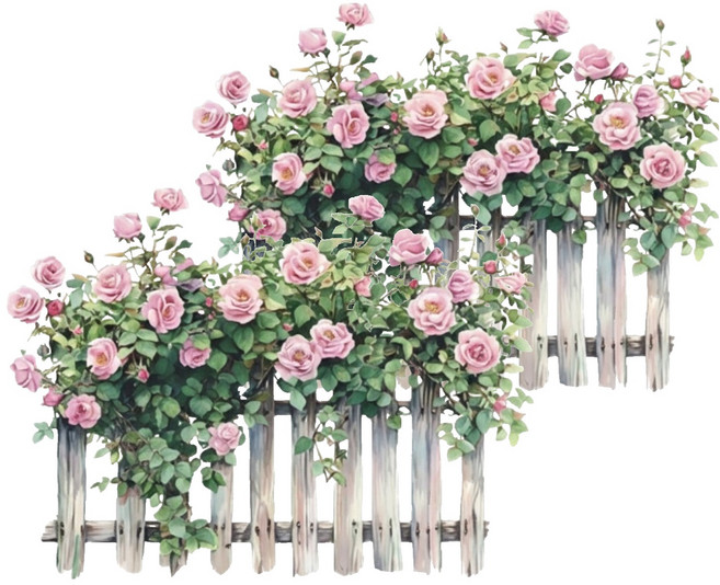 이음바이 감성 인테리어 장미 울타리 포인트스티커 2p, 혼합색상