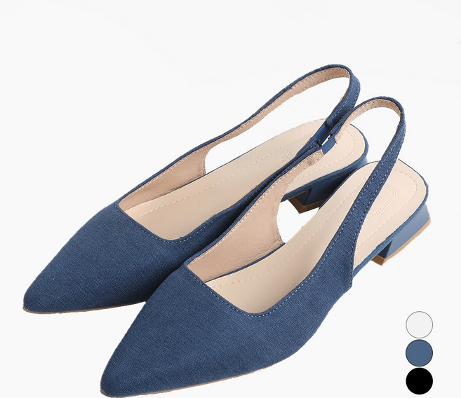 핑크썸 힐레 뽀족코 슬링백 힐 2.5cm ZWJS2564