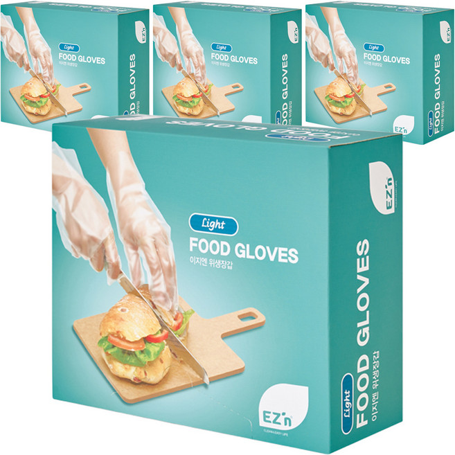EZn이지엔 위생 장갑 라이트, 500개입, 4개