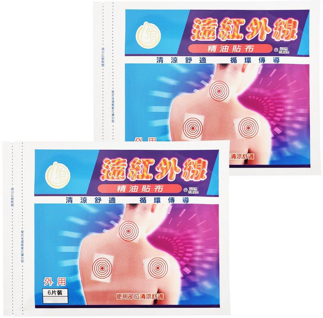 Nan Me Pharmaceutical 南美製藥 遠紅外線精油貼布, 6片, 2包