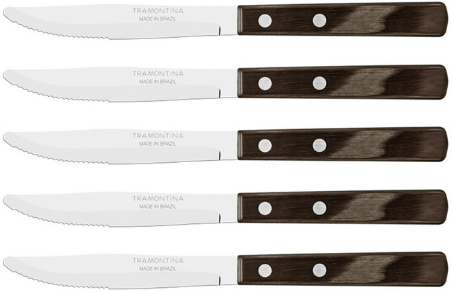 트라몬티나 폴리우드 디저트나이프, 다크브라운, 5개