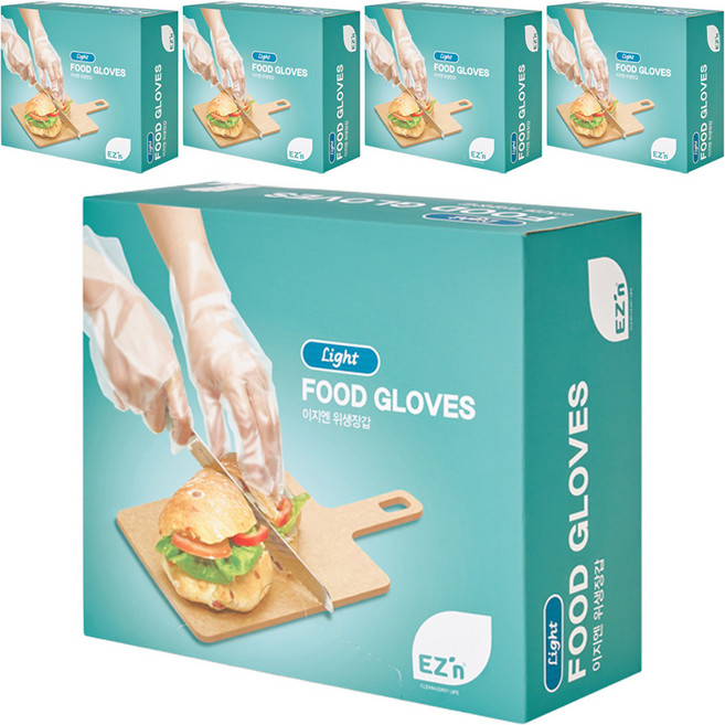 EZn이지엔 위생 장갑 라이트, 500개입, 5개