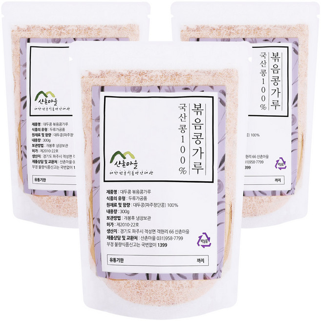 산촌마을 볶은 콩가루, 3개, 300g