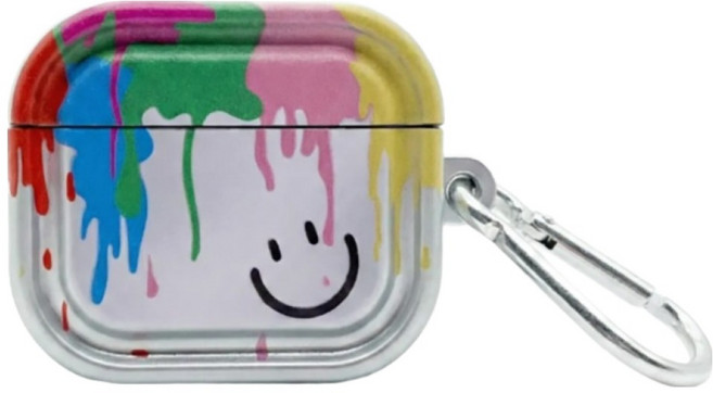 오크벨 스마일 파렛트물감 에어팟4 케이스+카라비너, 혼합색상, 1세트