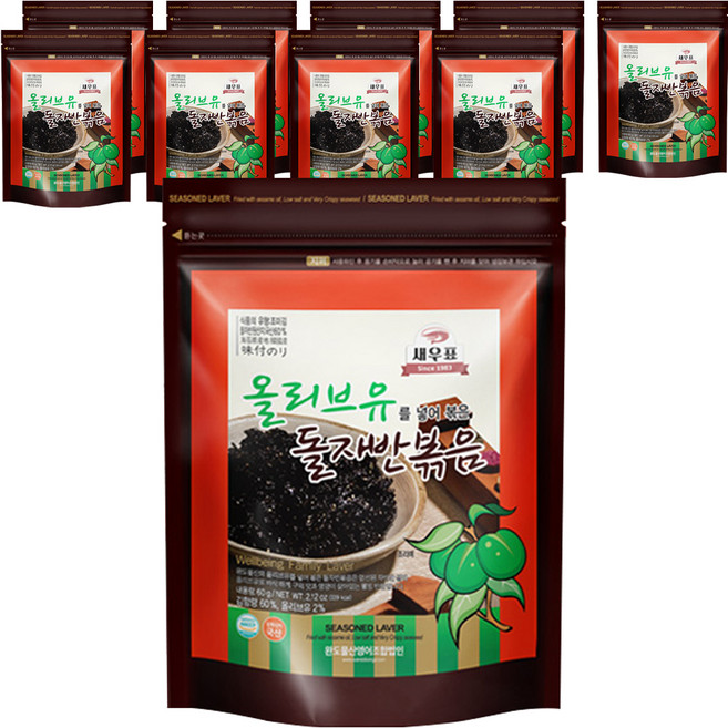 새우표 완도 올리브유 돌자반볶음, 60g, 10개