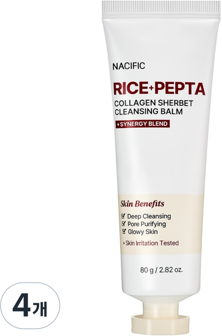 네시픽 라이스 펩타 콜라겐 샤베트 클렌징 밤, 80g, 4개
