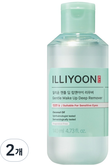 ILLIYOON 一理潤 溫和深層眼唇卸妝液, 2個, 140ml