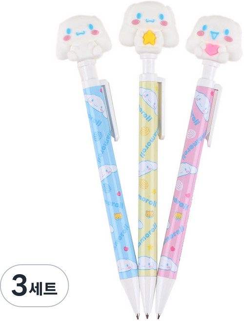 三麗鷗明星 大耳狗公仔自動鉛筆 3入組, 0.5mm, 3套, 3個
