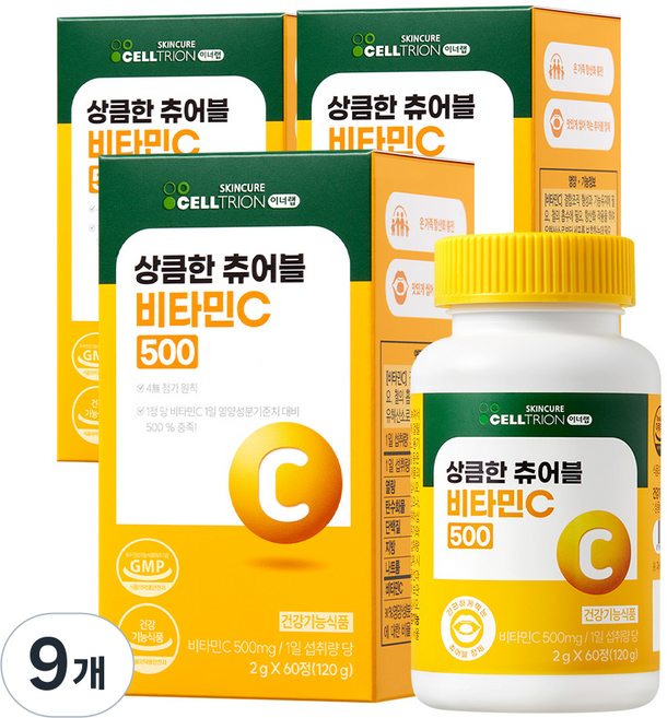이너랩 상큼한 츄어블 비타민C 500, 60정, 9개