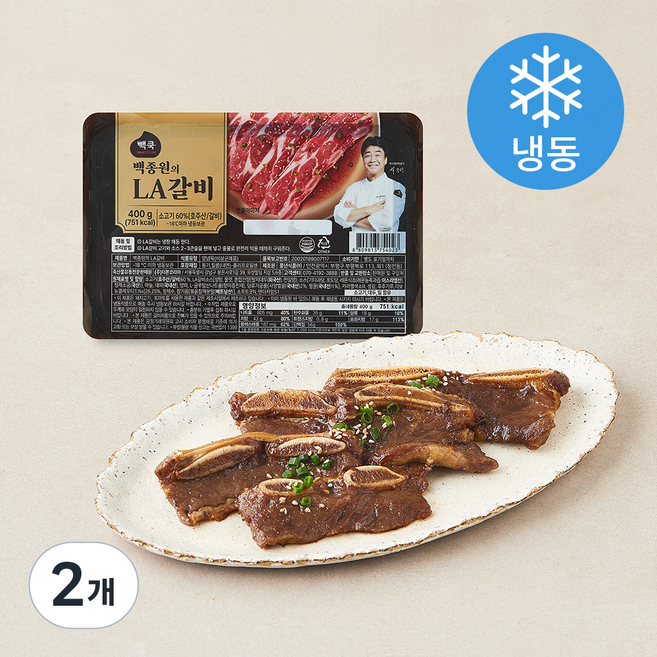 TBK 백종원의 양념 LA갈비 (냉동), 400g, 2개