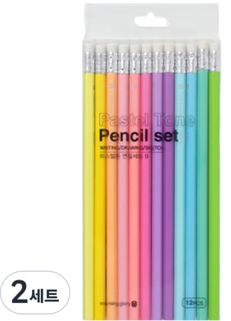 모닝글로리 파스텔톤 연필세트 12p 세트 B, 혼합색상, 2세트