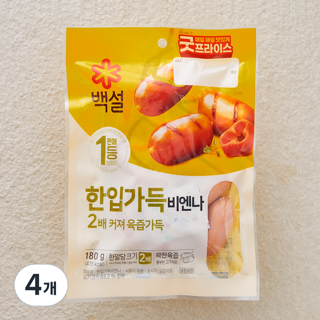 백설 한입가득 비엔나 소시지, 180g, 4개