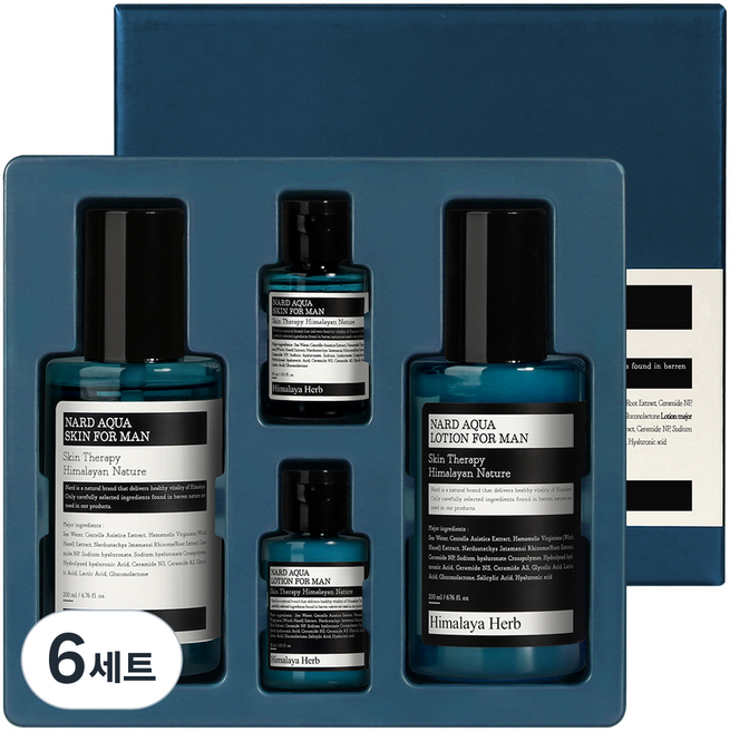 나드 아쿠아 스킨 200ml + 30ml + 로션 200ml + 30ml 포맨 세트, 6세트