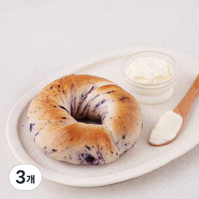 훕훕베이글 블루베리모어 베이글, 125g, 1개입, 3개