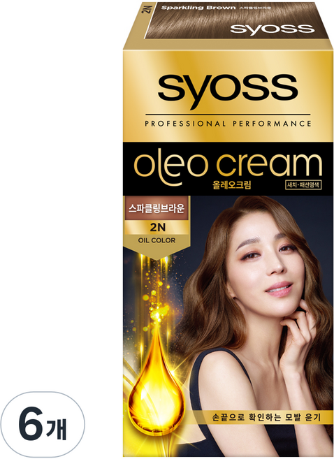 사이오스 올레오크림 염모제, 2N스파클링브라운, 6개