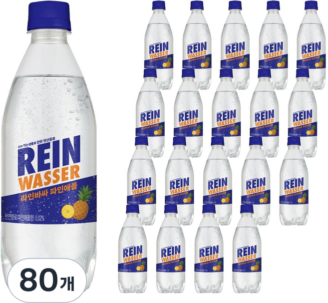 라인바싸 탄산음료 파인애플 페트, 500ml, 80개
