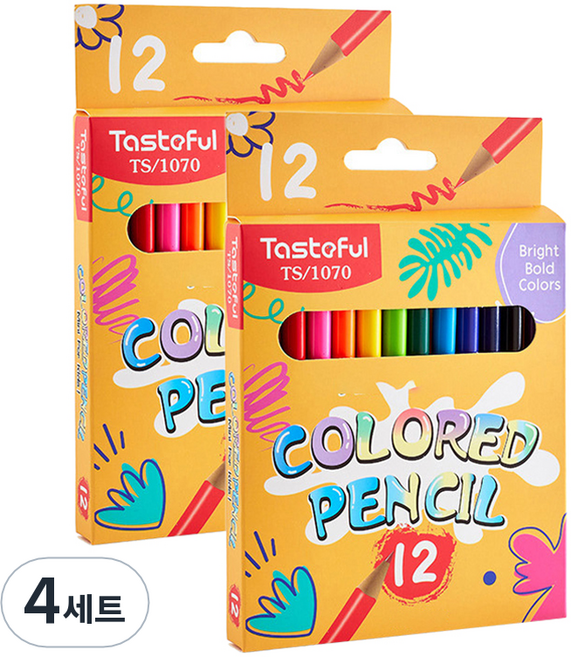 시나아트 미니 색연필 세트, 4세트, 12색