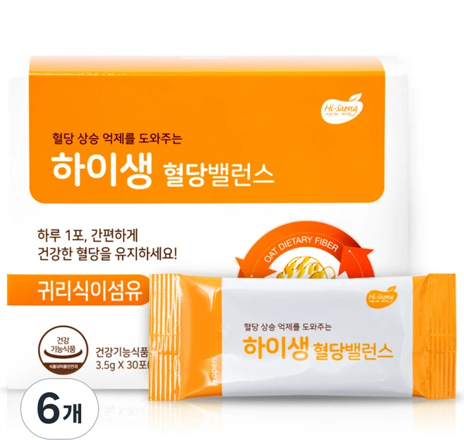 하이생 귀리식이섬유 혈당밸런스 30p, 105g, 6개 - 쿠팡