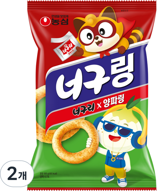 양파링 너구링, 100g, 2개