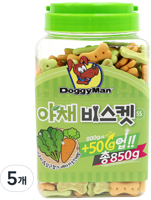 도기맨 강아지 비스켓 SS, 야채맛, 850g, 5개