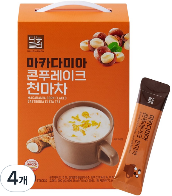 Danongwon 夏威夷果玉米片天麻茶, 4個, 50入, 18g