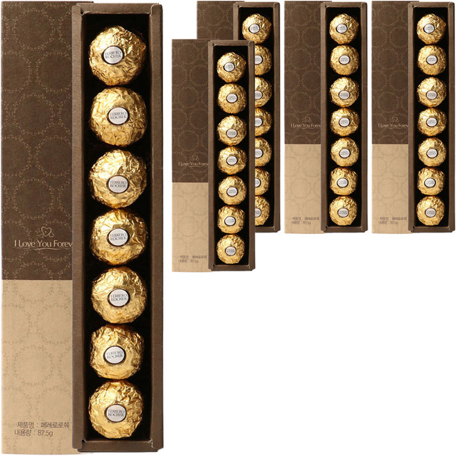 FERRERO ROCHER 金莎 金莎巧克力長條禮盒, 87.5g, 5盒